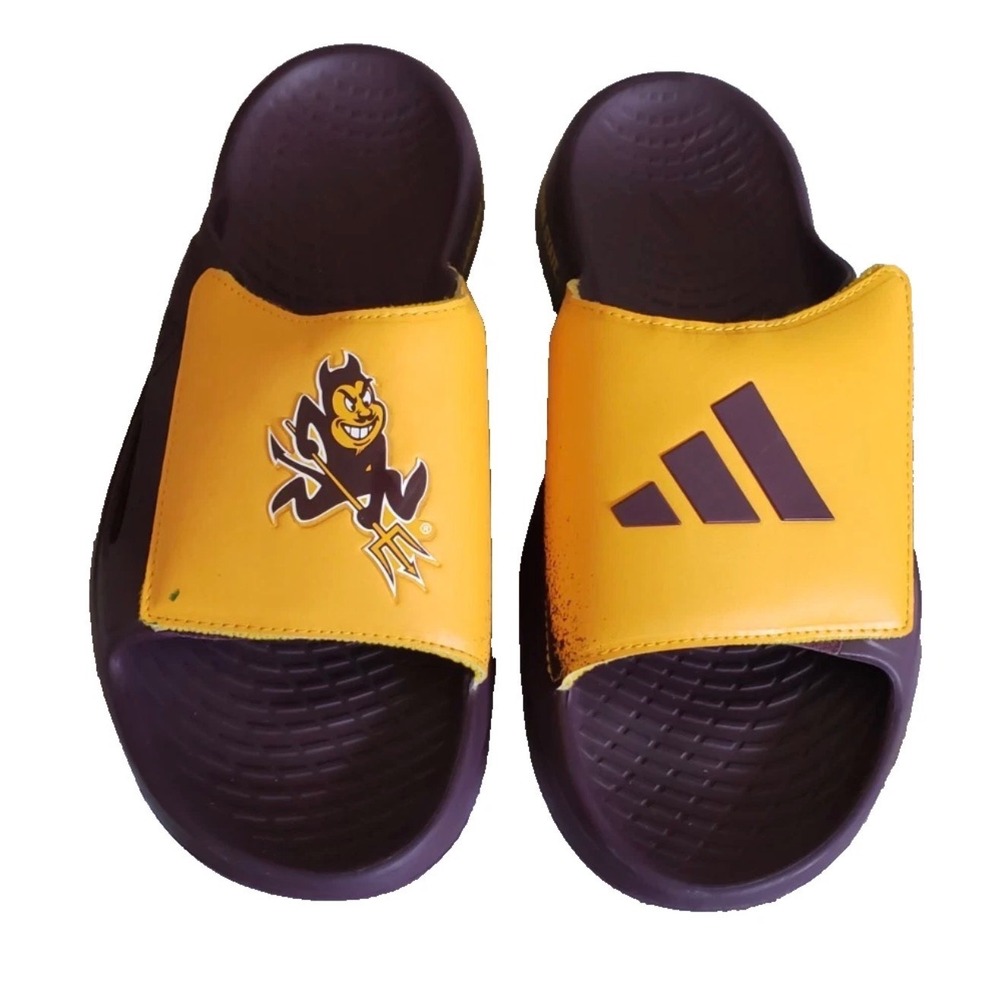 Adidas Slides Mens 9 Maroon Gold Excellence Arizona State Sun Devils NCAA